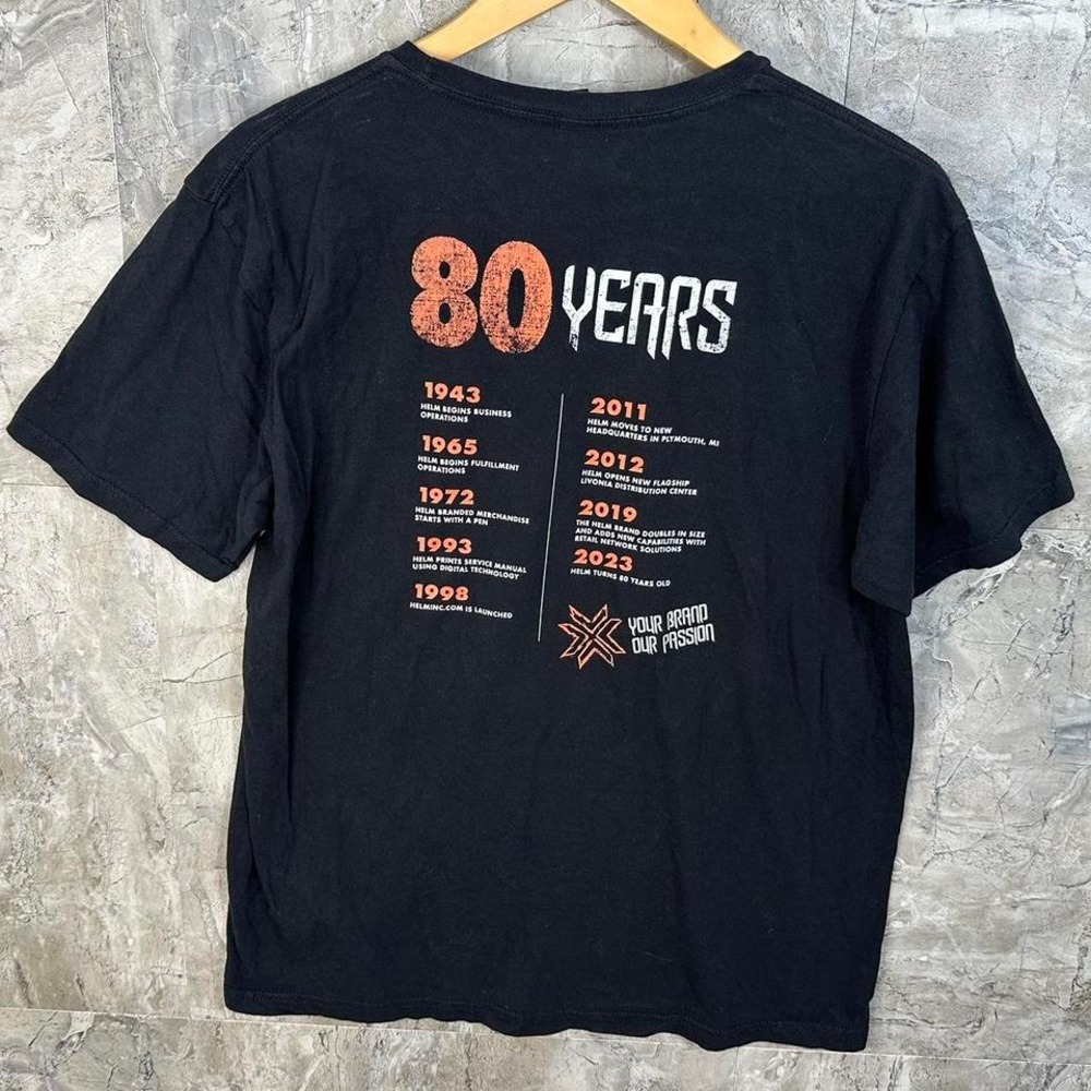 Black Metallica Helm Band T-Shirt 80 Years Vintage Mens Large #metallica - Picture 4 of 4